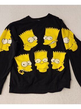 The Simpsons X Chinatown Market Black Sweatshirt Bart Simpson Unisex Size Medium
